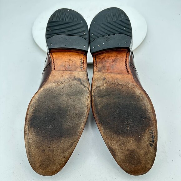 Allen Edmonds Hinsdale Men Size 8.5D Brown Leather Wingtip Derby Dress Shoes - Picture 8 of 12